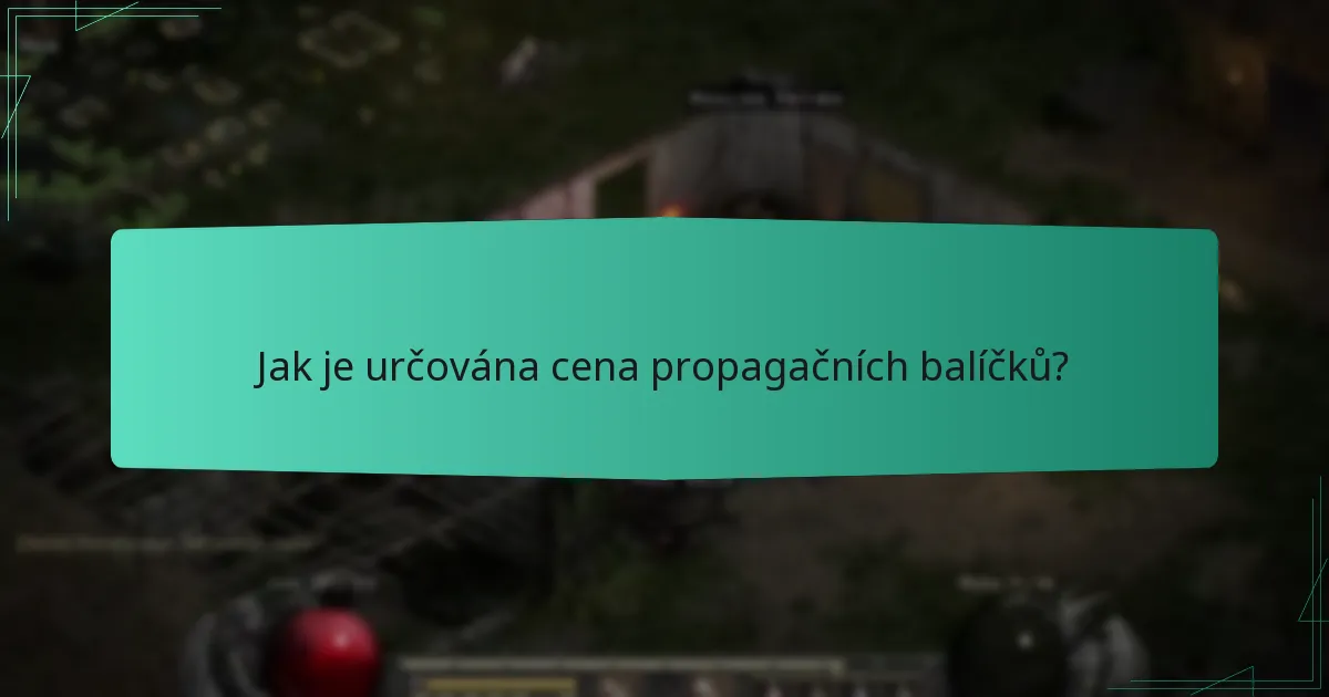 Jak je určována cena propagačních balíčků?