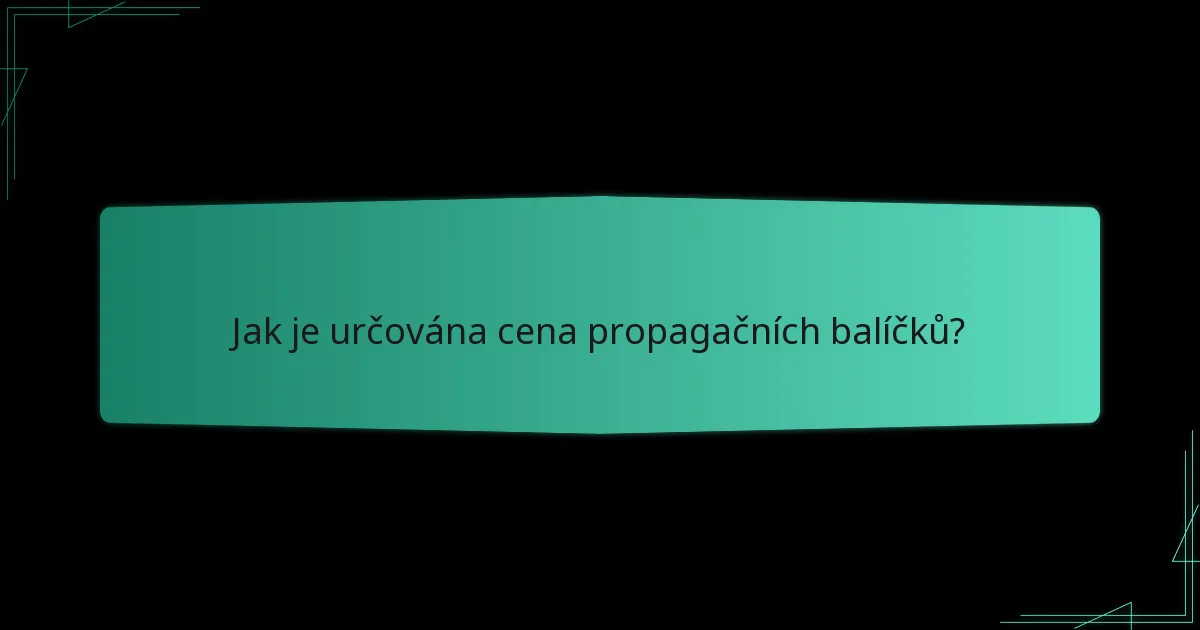 Jak je určována cena propagačních balíčků?