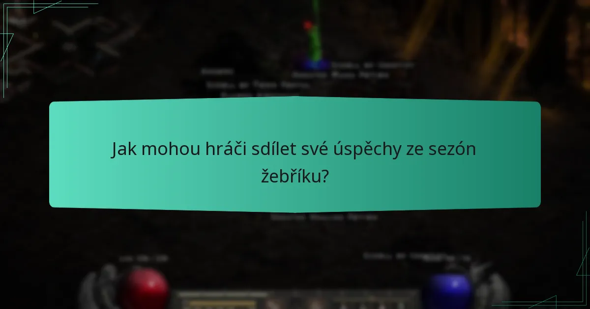 Jak mohou hráči sdílet své úspěchy ze sezón žebříku?