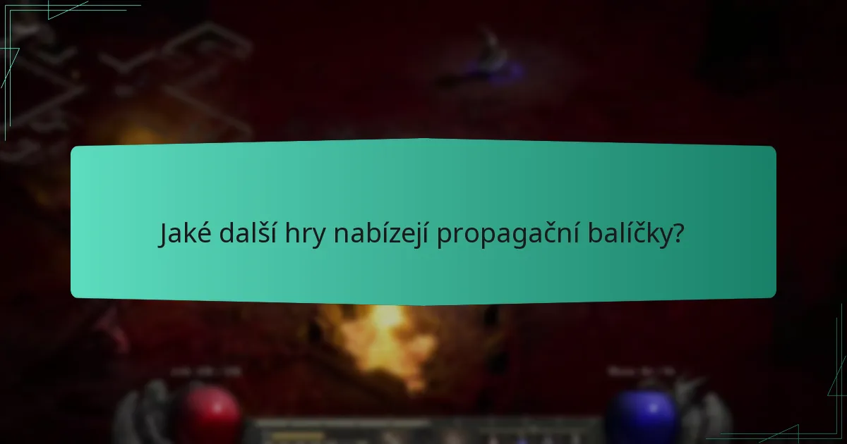 Jaké další hry nabízejí propagační balíčky?