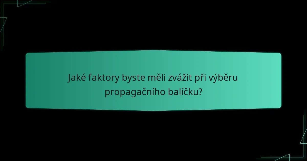Jaké jsou populární příklady propagačních balíčků?