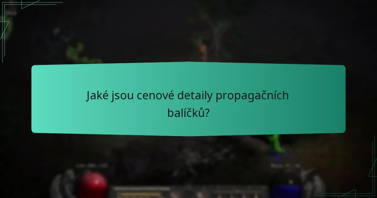 Jaké jsou cenové detaily propagačních balíčků?