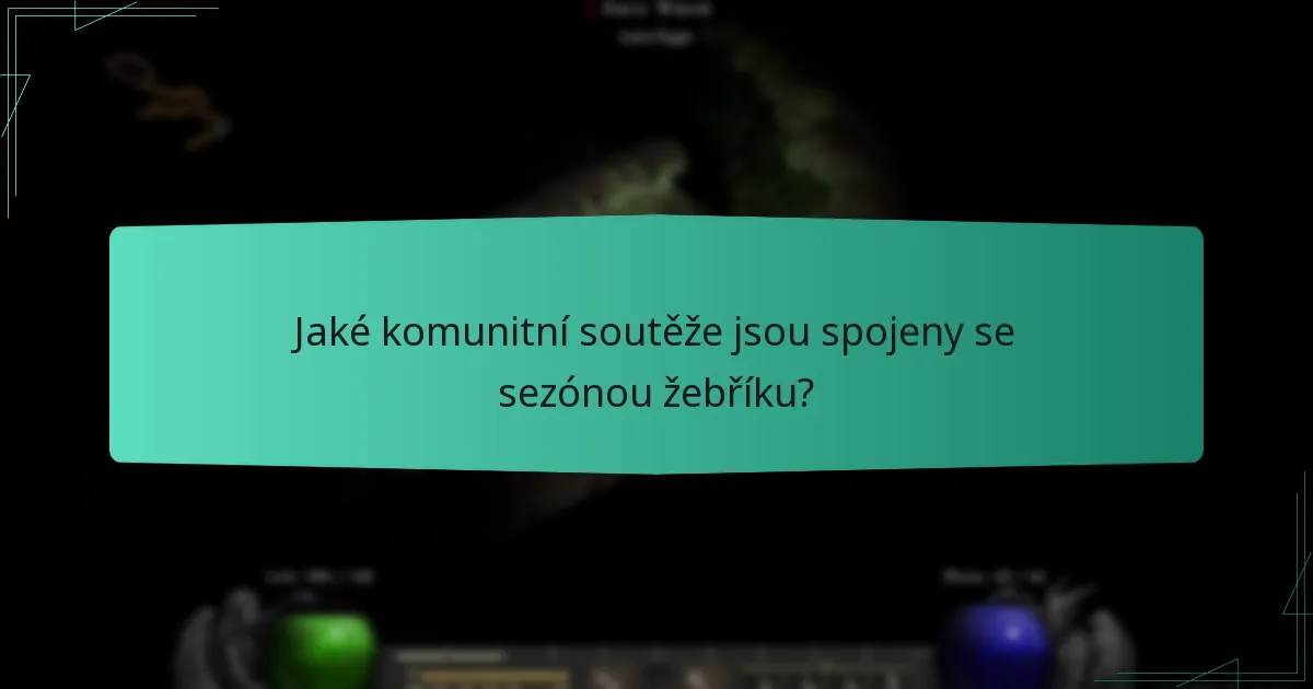 Jaké komunitní soutěže jsou spojeny se sezónou žebříku?